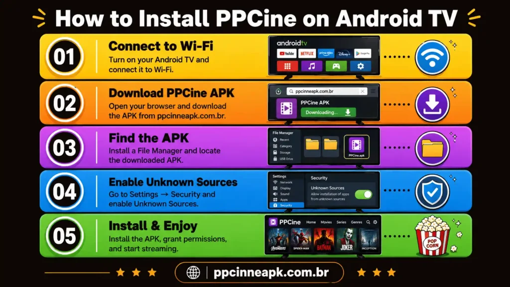 How to download and install PPC ine on Android TV